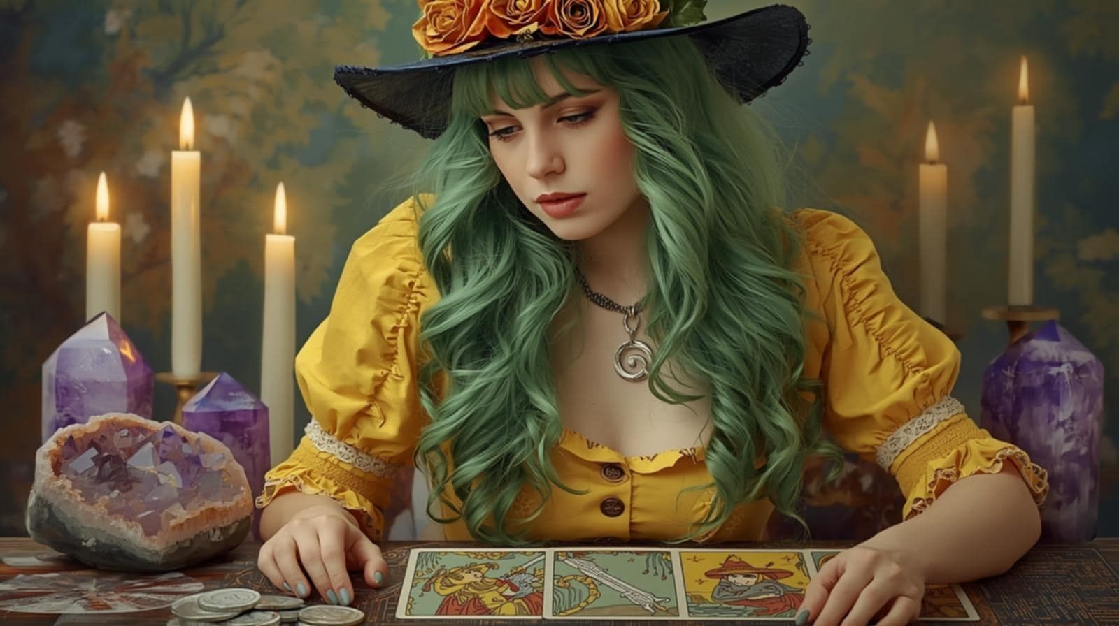 Joven consultora contactando con el linaje de amor